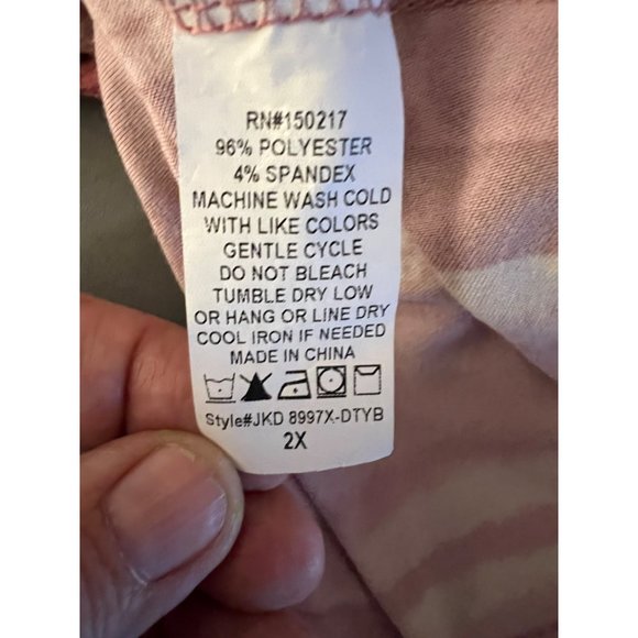 Vibe Sportswear Dress Women's size 2X Pink Mauve Marbled Short Sleeve Pocket Min - Picture 12 of 12